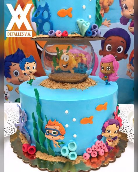 Bubble Guppies cake Bubble Guppies Smash Cake, Bubble Guppies Birthday Party Ideas Cake, Bubble Guppies Themed Birthday Party, Bubble Guppies Birthday Theme, Bubble Guppies Birthday Party Ideas, Bubble Guppies Cupcakes, Bubble Guppies Birthday Cake, Bubble Guppies Cake, Frozen 3rd Birthday