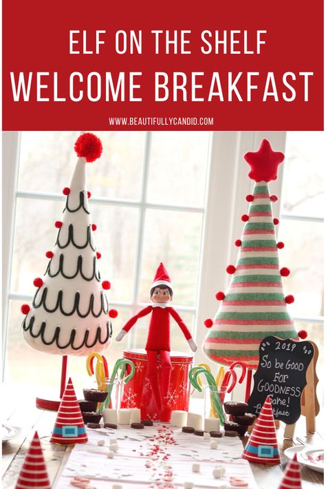 Looking for some inspiration for your elf's welcome breakfast? I'm sharing more about our North Pole Breakfast-Elf On The Shelf welcome. This has become one of my favorite traditions of the holiday season. #elfontheshelf Mini Gingerbread House Kit, Starburst Candy, North Pole Breakfast, Mini Gingerbread House, Elf Letters, Gingerbread House Kits, Christmas Props, Christmas Eve Box, North Pole