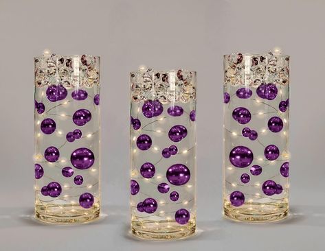 Vase Decorations, Purple Confetti, Event Centerpiece, Gel Pack, Purple Plum, Light Images, Purple Pearl, Yellow Wedding, Vase Fillers