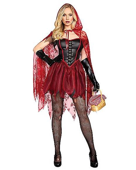 Adult Dangerous Red Riding Hood Costume - Spirithalloween.com Little Red Riding Hood Womens Costume, Halloween Costume Little Red Riding Hood, Gothic Red Riding Hood Costume, Red Ridding Hood Halloween, Little Red Riding Hood Halloween, Big Bad Wold And Little Red Riding Hood Costume, Red Riding Hood Wolf, Red Riding Hood Costume, Womenswear Fashion