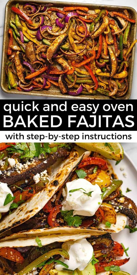 The Easiest Baked Fajita Veggies Roasted Fajita Vegetables, How To Make Fajita Veggies, Fajita Veggies Oven, Sheet Pan Fajita Veggies, Sheet Pan Veggie Fajitas, Fajita Vegetables Recipe, Fajita Recipe Vegetarian, Grilled Veggies In Oven, Fajitas Vegetables