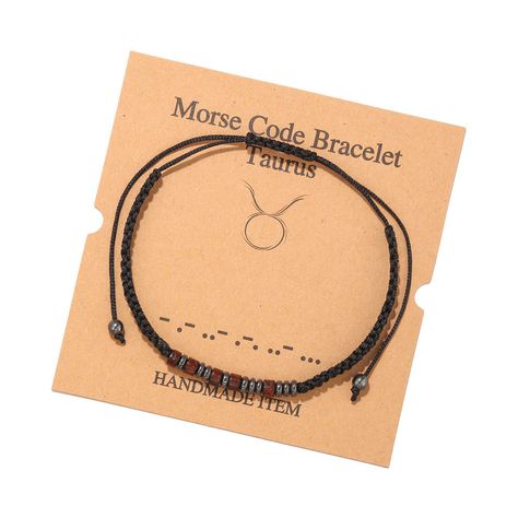 Embrace the mystical realm of astrology with our Cross-border Morse Code 12 Zodiac Bracelet Collection. Each bracelet is meticulously crafted from high-quality wood, adorned with black iron accents, and embedded with stone beads that resonate with the unique characteristics of each zodiac sign. These unisex bracelets are perfect for both men and women, making them ideal gifts for travel memorials or as a romantic gesture to your loved one. The geometric designs and Morse code patterns add a t... Morse Code Bracelet Diy, Iron Accents, Zodiac Bracelet, Morse Code Bracelet, Each Zodiac Sign, Romantic Gestures, 12 Zodiac, Unique Characteristics, Morse Code