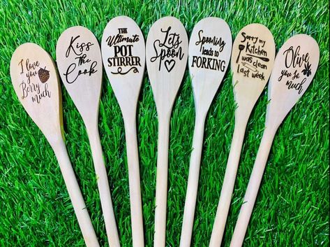 MixMatched Creations Wood Burning Spoons Ideas, Wood Burning Spoons, Engraved Spoons, Wooden Spoon Crafts, Wood Burn Spoons, Handmade Sunflower, Spoon Crafts, Etsy Wedding Favors, Wedding Shower Gifts