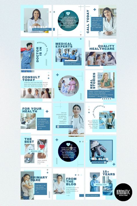 Instagram puzzle template for medical clinics, featuring a professional hospital theme and doctor social media graphics. #MedicalClinic #DoctorInstagram #HospitalTheme #HealthcareSocialMedia #ProfessionalDoctors Medical Instagram Post, Doctor Insta, Instagram Puzzle Template, Puzzle Feed, Instagram Plan, Medical Posters, Puzzle Template, Instagram Visual, Instagram Puzzle