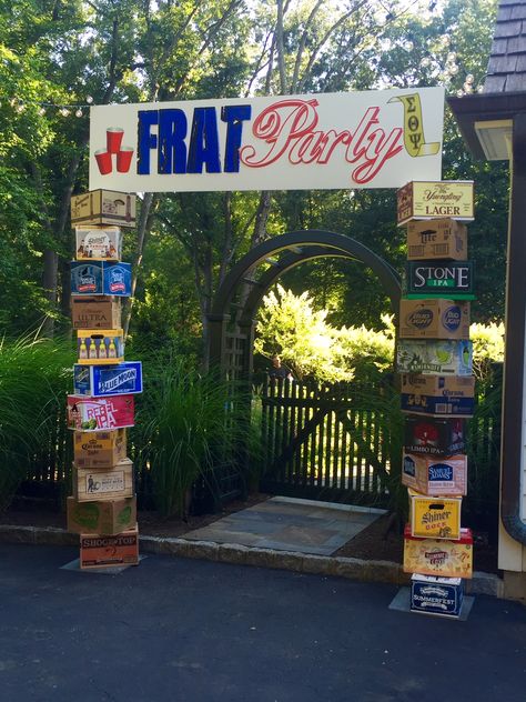 Frat Party Graphic - Beer Boxes Frat Party Themes, Frat Party Aesthetic, White Trash Party, Frat Party, Trash Party, Party Graphic, Beer Box, Frat Parties, 21st Birthday Decorations