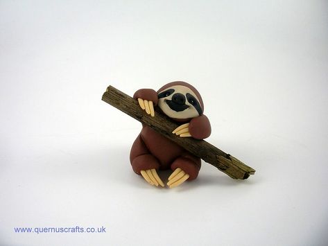 Wee Sloth | My first ever Wee Sloth :) He's such a happy wee… | Flickr Sloth Polymer Clay, Polymer Clay Sloth Tutorial, Clay Sloth Diy, Clay Sloth, Polymer Clay Books, Baby Smile, Clay Crafts Air Dry, Polymer Clay Sculptures, Polymer Clay Tools