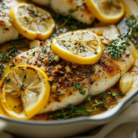 Lemon and Thyme Roasted Sea Bass Recipe Sea Bass Recipes Healthy Baked Fish, See Bass Recipe, Black Sea Bass Recipe Baked, European Sea Bass Recipes, Black Bass Recipes, White Sea Bass Recipe, Bass Recipes Fresh Water, Seabass Recipe Baked, Bass Recipes Baked