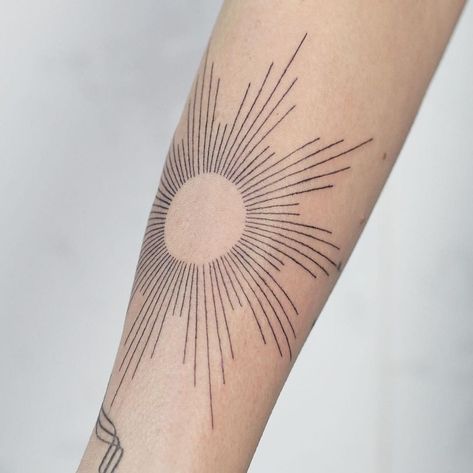 Sun Collarbone Tattoo, Yellow Sun Tattoo, Rays Tattoo, Sun Rays Tattoo, Ray Tattoo, Collarbone Tattoo, Hawk Tattoo, Elbow Tattoo, Thigh Piece