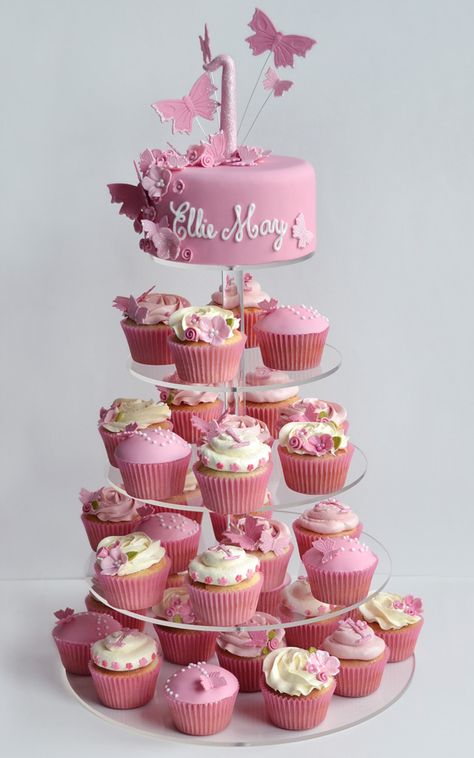 1St Birthday Cakes Girl Download Girls 1st Birthday Cakes Abc Birthday Cakes Birthday Cake With Cupcakes, Cupcake Tower Cake, Cake With Cupcakes, Girls First Birthday Cake, 1st Birthday Cupcakes, Ballerina Cupcakes, First Birthday Cupcakes, Baby First Birthday Cake, Birthday Cake With Photo