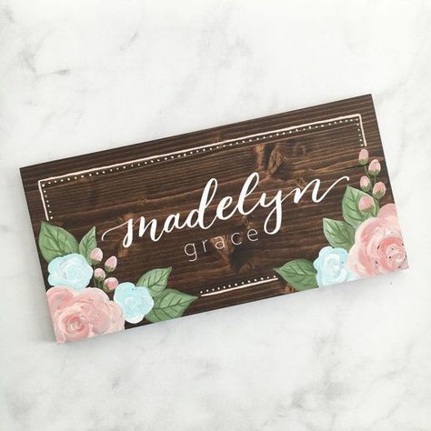 Floral Name Sign Nursery, Bohemian Nursery Decor, Floral Name Sign, Nursery Wood Sign, Bohemian Nursery, Wood Nursery, Bohemian Wall Art, Bohemian Wall, Floral Nursery