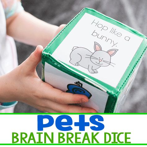 These pet theme brain breaks for kids are the perfect free printable gross motor activity for your preschool and kindergarten. Get your kids wiggles out with these easy to print break break cubes. #brainbreak #pettheme #brainbreaksforkids #kindergarten #preschool #indoorrecess #grossmotoractivity #pets #freeprintable Pet Activities, Pet Theme, Gross Motor Activity, Pets Preschool Theme, Free Games For Kids, Gross Motor Activities, Creative Curriculum, Printables Free Kids, Theme Activity