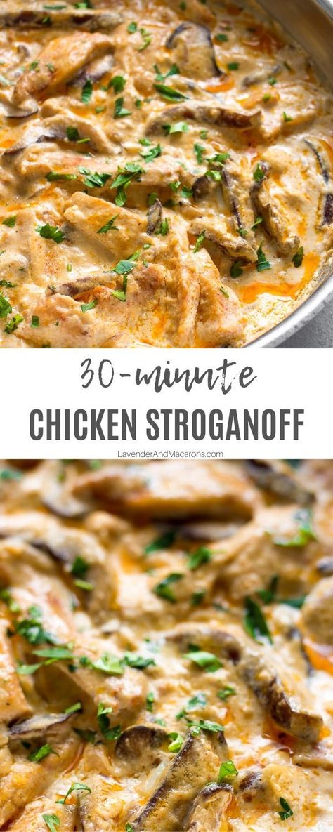 Chicken Mushroom Stroganoff, Lavender Macarons, Minute Chicken, Low Calorie Chicken, Chicken Stroganoff, Mushroom Stroganoff, Chicken Mushroom, Sour Cream Recipes, Boiled Egg Diet Plan