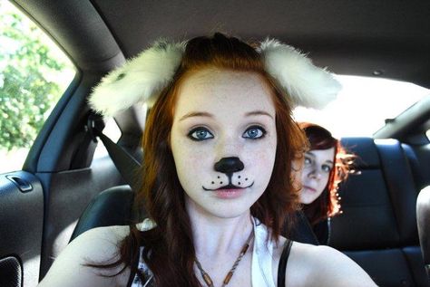 Dalmatian Ears by ErrorFactor on DeviantArt Dalmatian Costume Makeup, Dalmation Face Paint, Dalmation Makeup, Dalmatian Makeup, Dalmatian Halloween Costume, Dog Face Paints, Dalmatian Halloween, Diy Face Paint, Dog Makeup