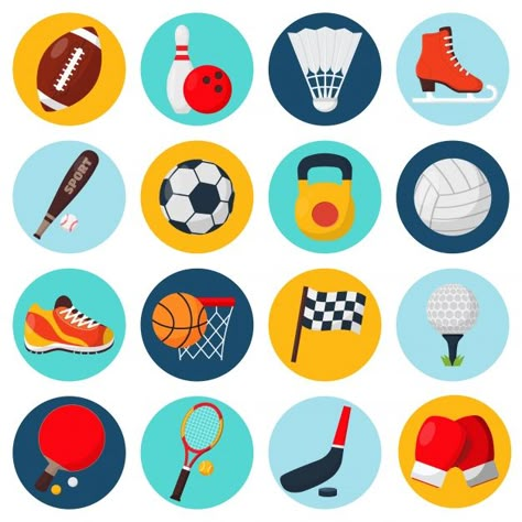 Sport icons collection Premium Vector Icons of sports, a collection of variety, Sports Symbols, Bowling Gloves, Bowling Equipment, Sports Vector, Flat Web, Sports Tennis, Sport Illustration, Sport Icon, Olympic Sports