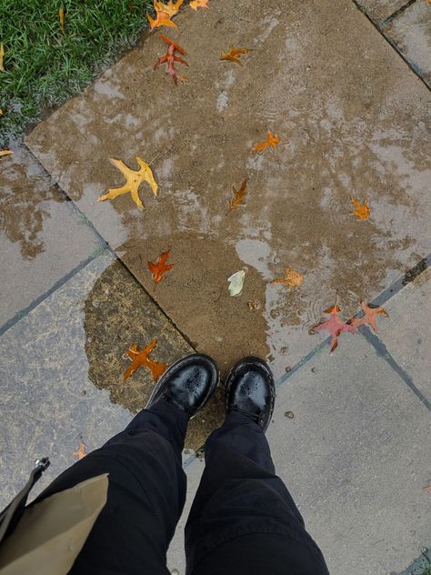 fall, rain, cold weather, fall leaves, doc martens, aesthetic Doc Marten Aesthetics, Doc Marten Aesthetic, Emma Aesthetic, Doc Martens Aesthetic, Fall Rain, Romanticising Life, Aesthetic Ig, Doc Marten, Winter Solstice