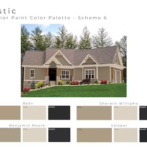 Rustic Exterior Paint Color Palettes Paint Colors for - Etsy Canada Cabin Exterior Color Schemes, Cabin Exterior Colors, Exterior Paint Color Schemes, House Paints, Log Cabin Exterior, Rustic Exterior, Cabin Exterior, Pintura Exterior, Exterior Paint Color