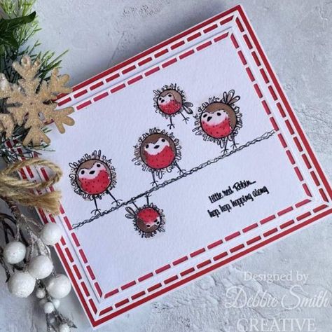 Woodware Clear Singles Bubble Hopping Robins 4 in x 6 in Stamp Set - Woodware - HixxySoft Woodware Stamps Cards, Woodware Stamps, Bird Cards, Christmas Stamps, Christmas Cards To Make, Robins, Xmas Cards, Stamped Cards, Inspirational Cards