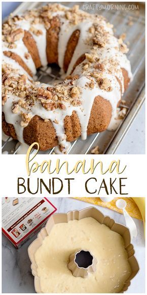 Cream Cheese Frosting Recipes, Bunt Cake Recipe, Easy Bundt Cake Recipes, Banana Bundt Cake, Banana Bundt, Bundt Recipes, Easy Bundt Cake, Boxed Cake Mixes Recipes, Banana Cake Recipe