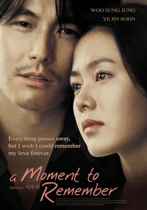 A Moment To Remember Remember Movie, Lee Min Ho Songs, Jung Woo Sung, A Moment To Remember, Song Seung Heon, Woo Sung, Korean Drama Movies, Love Me Forever, Romantic Movies