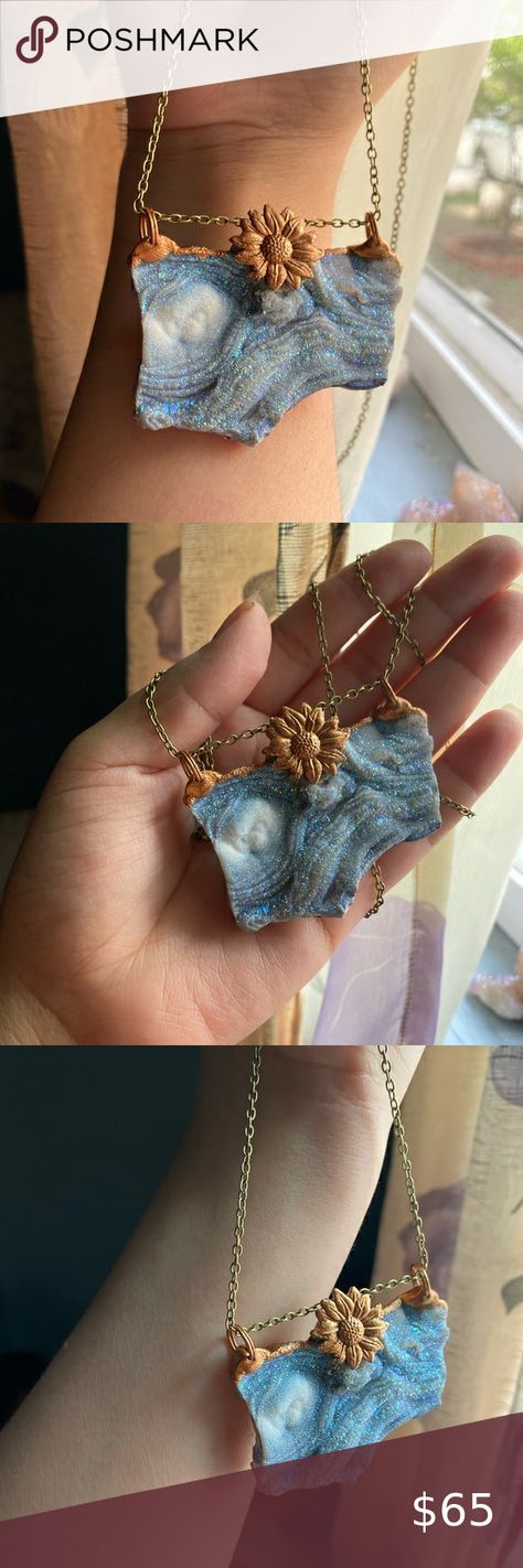 ✨ON SALE✨🦋Blue Aura Chalcedony Pendant ✨ Blue Aura Chalcedony pendant/necklace 🦋beautiful blue   handmade with love💕 Urban Outfitters Jewelry Necklaces Aura Chalcedony, Blue Aura, Urban Outfitters Jewelry, Handmade With Love, Beautiful Blue, Womens Jewelry Necklace, Arrow Necklace, Aura, With Love