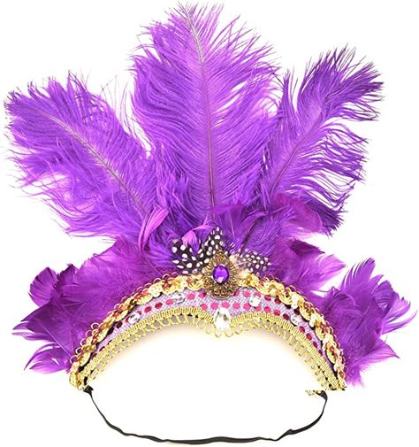 Carnival Accessories, Carnival Headpiece, Whimsical Headpieces For Mardi Gras Carnival, Mardi Gras Headpiece, Purple Carnival Headpiece For Party, Gold Headpiece For Mardi Gras Carnival, Headband For Mardi Gras Carnival, Hawaii Costume, Fantasy Headpieces For Mardi Gras, Adjustable