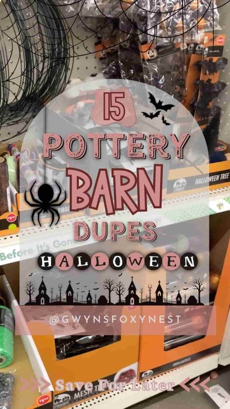 Create adorable DIY Halloween Pottery Barn decorations for the perfect spooky season decor! Pottery Barn Halloween Diy, Pottery Barn Halloween Decor, Halloween Shelf Decor Ideas, Goth Home Decor Diy, Pottery Barn Fall Decor, Halloween Pottery, Pottery Barn Fall, Anthropologie Diy, Halloween Signs Diy