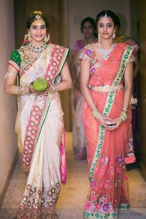 Pranathi Nandamuri, South Indian Bridal Look, Indian Bridal Look, Telugu Bride, Look 2023, Indian Bridal Sarees, Sari Blouse Designs, Silk Saree Blouse Designs, Saree Blouse Patterns