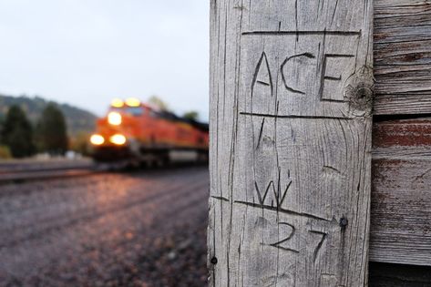 Hobo Code, Hobo Signs, Hobo Art, Abandoned Train Station, Model Train Layouts, Train Car, The Porch, Train Layouts, Past And Present