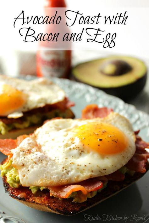 The very best Avocado Toast with Bacon and Egg gets a flavorful kick with a dash (or two) of hot sauce. It's the perfect sandwich for any time of day. Toast Bacon Egg, The Best Avocado Toast, Best Avocado Toast, Toast Bacon, The Perfect Sandwich, Perfect Sandwich, Avocado Dessert, Best Brunch Recipes, Avocado Toast Egg