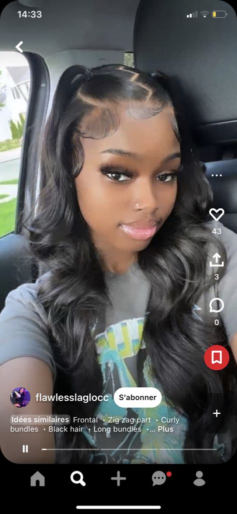 Zig Zag Half Up Half Down, Zig Zag Curly Hairstyle, Zig Zag Hairstyle, Zig Zag Part Hair, Zig Zag Part, Down Curly Hairstyles, Curly Half Up Half Down, Sleek Ponytail Hairstyles, Frontal Wig Hairstyles