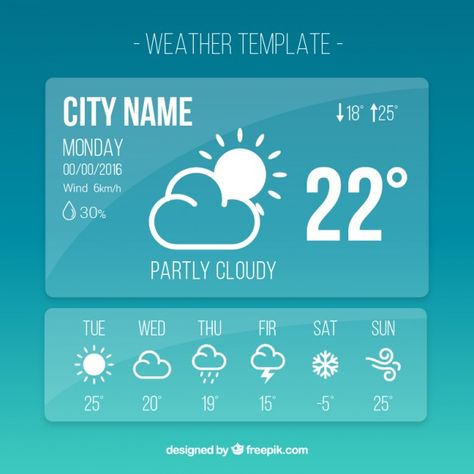 Weather template app in simple style Free Vector Weather Infographic Design, Weather Template, Weather App Design, Weather Website, Shoe Website, Weather Poster, Weather Widget, Weather Cards, Weather Design