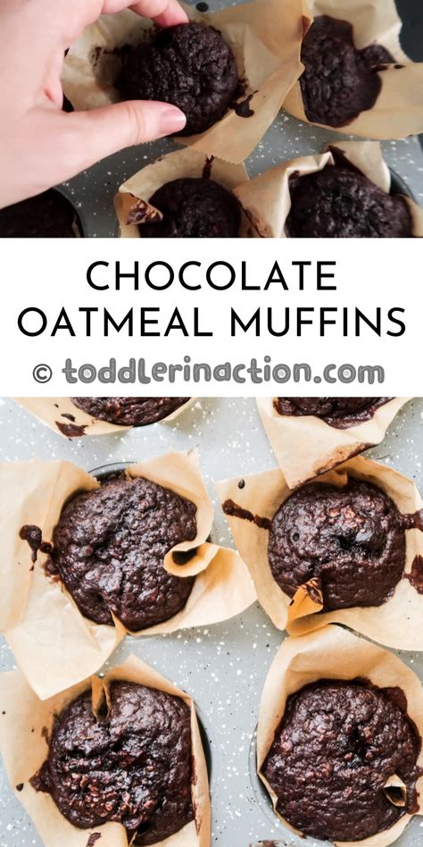 Chocolate Oatmeal Muffins, Chocolate Breakfast Muffins, Muffins With Oats, Yellow Nail Art Designs, Healthy Chocolate Muffins, Oatmeal Muffins Healthy, Oatmeal Muffin Recipes, Craving Chocolate, Healthy Oatmeal Breakfast