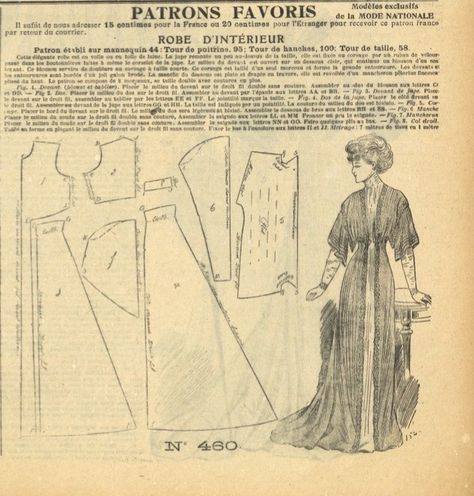 Edwardian Dress Pattern, Edwardian Tea Gown, Regency Dress Pattern, Historical Clothing Patterns, Historical Patterns, 1900 Fashion, Tea Gown, Patron Vintage, Making Clothing