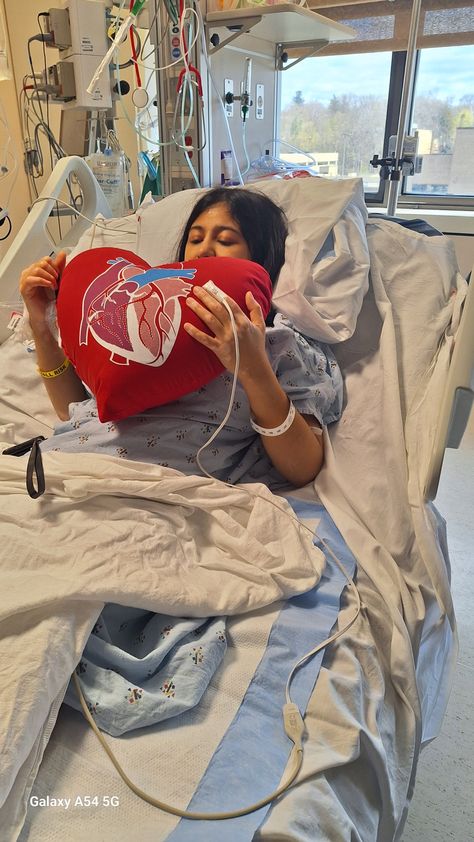 2nd day after open heart surgery due to Ebstein anomaly, this is a rare heart problem present at birth. This means it's a congenital heart defect. The tricuspid valve is incorrectly formed and located lower than usual in the heart. The condition may occur with a hole between the two upper chambers of the heart, called an atrial septal defect.Surgery was a success ,done at Mayo Clinic  Hospital in Rochester Minnesota April 2024 Ebstein Anomaly, Surgery Operation Photography, Chambers Of The Heart, Someone In A Hospital Bed, Lady On Hospital Bed, Atrial Septal Defect, Heart Hospital, Rochester Minnesota, Heart Monitor