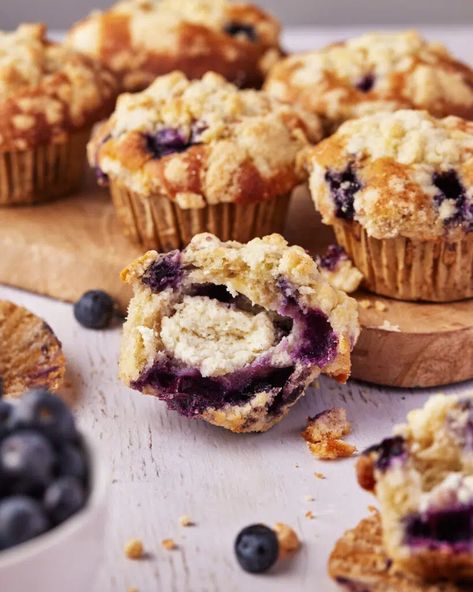 Frozen Blueberry Muffins, Muffins With Cream Cheese Filling, Blueberry Cheesecake Muffins, Blueberries Muffins, Moist Blueberry Muffins, Blueberry Crumble Muffins, Sour Cream Blueberry Muffins, Muffins With Cream Cheese, Blueberry Cream Cheese Muffins