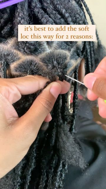 Single Faux Locs, Wrapping Faux Locs, Faux Locs Over Knotless Braids, Soft Locs Vs Faux Locs, Faux Locs No Wrapping, Soft Locks Hairstyle, Faux Locs Wrapping Method, Faux Loc Parting Pattern, Soft Locs Dipped In Hot Water