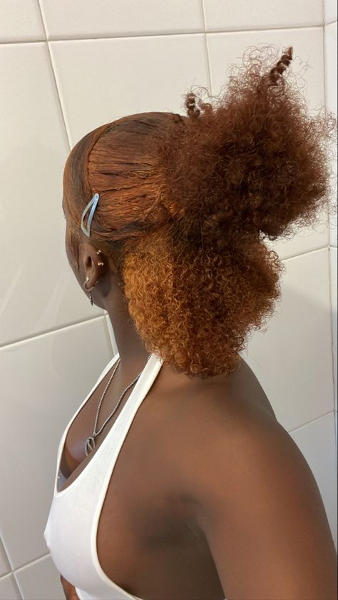 Honey Brown Hair, Quick Natural Hair Styles, Ginger Hair Color, Dyed Hair Inspiration, Girls Natural Hairstyles, Dyed Natural Hair, Protective Hairstyles Braids, Curly Hair Styles Easy, Natural Curls Hairstyles