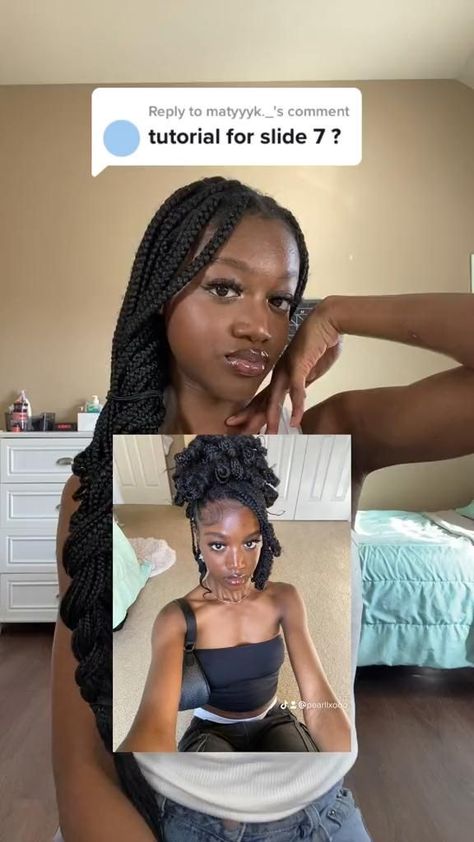 @pearllxooo on tt Styles For Box Braids, Styles For Braids, 4b Curls, Hairstyles Edges, Knotless Braids Styles, Natural Short Hairstyles, Style For Short Women, Top 10 Hairstyles, Black Kids Braids Hairstyles