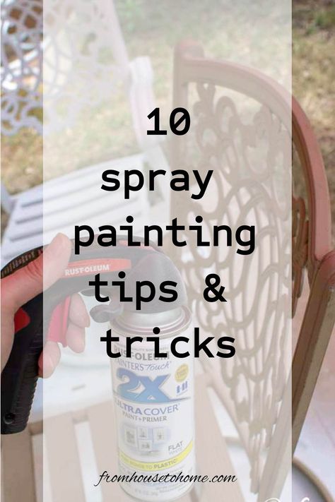 10 spray painting tips & tricks Painting Tips And Tricks, Spray Paint Wood, How To Spray Paint, Spray Paint Projects, Spray Paint Furniture, Mason Jar Candle Holders, Sewing Room Storage, House To Home, Painting Metal