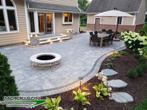 Pavers Porch Ideas, Backyard Patio Slabs Designs, Backyard Landscape Layout Plan, Backyard Landscaping Minnesota, Backyard Patio And Landscape Ideas, Simple Backyard Patio Designs Concrete, Stone Patio Designs Backyard Landscaping, Paver Patio With Hot Tub, Pavers For Backyard Patio