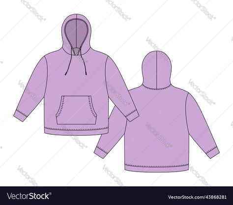 Pastel Purple Color, Hoodie Template, Technical Sketch, Fashion Vector, Pastel Purple, Casual Clothes, Transparent Png, Purple Color, Png Images