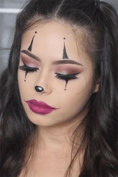 Easy Costume Makeup Ideas, Halloweenské Líčení Easy, Halloween Makeup Clown Easy, Quick Halloween Makeup Last Minute, Halloween Kostüm Last Minute, Halloween Make Up Simple, Easy Halloween Face Paint For Women, Halloween Makeup Leicht, Simple Halloween Makeup Looks Easy