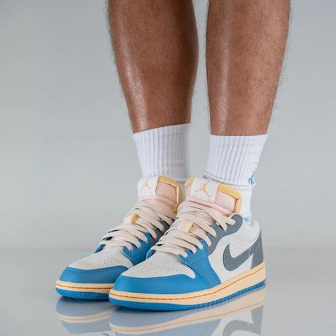 Jordan 1 Low Tokyo 96, Jordan 1 Low Unc Outfit, Jordan 1 Low Outfit, Jordan 1 Low Blue, Air Jordan 1 Low Unc, Unc Jordans, Jordan 1 Low Unc, Drip Ideas, Jordan 1 Unc