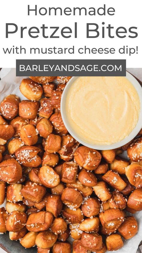 Cheese Dip For Soft Pretzels, Soft Pretzels Easy, Pretzel Dip Recipes, Homemade Pretzel Bites, Cheese Dip Crock Pot, Mustard Pretzels, Homemade Pretzel, Soft Pretzel Bites, Mustard Dip