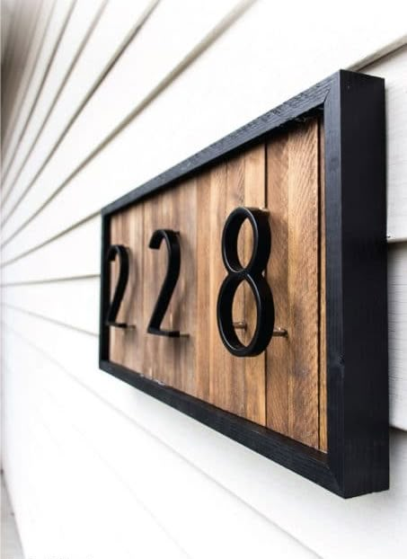 Modern House Number Sign, Modern House Numbers Sign, House Numbers Diy, Modern House Number, House Number Sign, Number Sign, House Number, Modern Diy, Outdoor Ideas