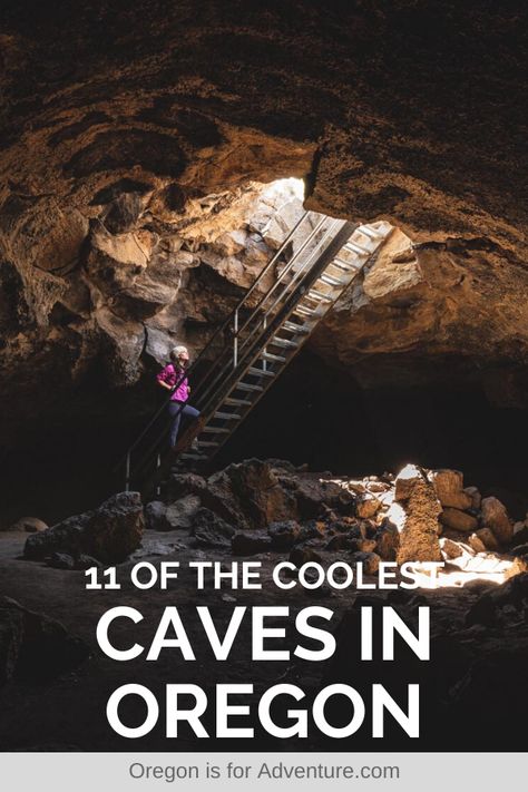 Oregon is home to some of the most impressive caves and lava tubes in the country, so you should definitely add some cave exploration to your Oregon Road Trip Itinerary! Find out the best caves in Oregon to explore - we have already done the research for you and have narrowed down the list to the 11 best caves. | Oregon is for Adventure #oregon #oregoncaves #oregonadventure Oregon Caves, North America Road Trip, Explore Oregon, Lava Tubes, Oregon Trip, Oregon Road Trip, Us Road Trip, Usa Travel Guide, Oregon Washington