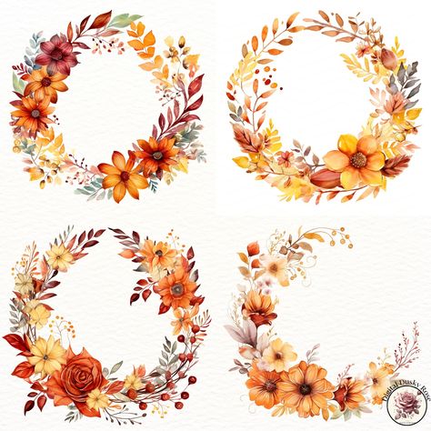 Watercolor Autumn Leaves Wreath Clipart Floral Geometric Wreath Drawings for Scrapbooking Harvest & Thanksgiving Decoration https://digitalduskyrose.etsy.com/listing/1769386413 Welcome the warmth of fall with our Watercolor Autumn Leaves Wreath Clipart! Perfect for scrapbooking, harvest decorations, and Thanksgiving projects, these floral geometric wreath drawings capture the essence of the season. Infuse your designs with brilliant autumn colors and intricate details. Ideal for invitations... Fall Wreath Painting, Watercolor Fall Wreath, Autumn Wreath Cards, Watercolor Wreaths Floral, Autumn Wreath Watercolor, Watercolor Autumn Leaves, Thanksgiving Projects, Harvest Thanksgiving, Wreath Drawing