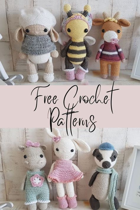 Amigurumi With Clothes, Free Crochet Stuffed Animals, Best Selling Crochet Amigurumi, Crochet Animal Doll, Crochet Animals With Clothes, Crocheted Dolls Free Patterns, Crochet Amigurumi Free Patterns For Beginners, Free Pdf Crochet Patterns, Free Crochet Animal Patterns