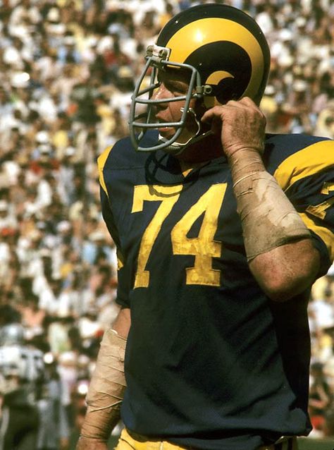 Merlin Olsen - Los Angeles Rams American Football Quotes, Nfl Rams, Nfl Hall Of Fame, Rams Football, Football Hall Of Fame, Nfl History, School Football, Sports Hero, Professional Football