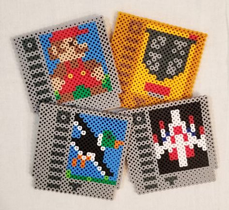 Perler Coasters, Nintendo Cartridge, Hama Beads Coasters, Perler Bead Mario, Hamma Beads Ideas, Pearl Beads Pattern, Easy Perler Beads Ideas, 3d Perler Bead, Arte 8 Bits